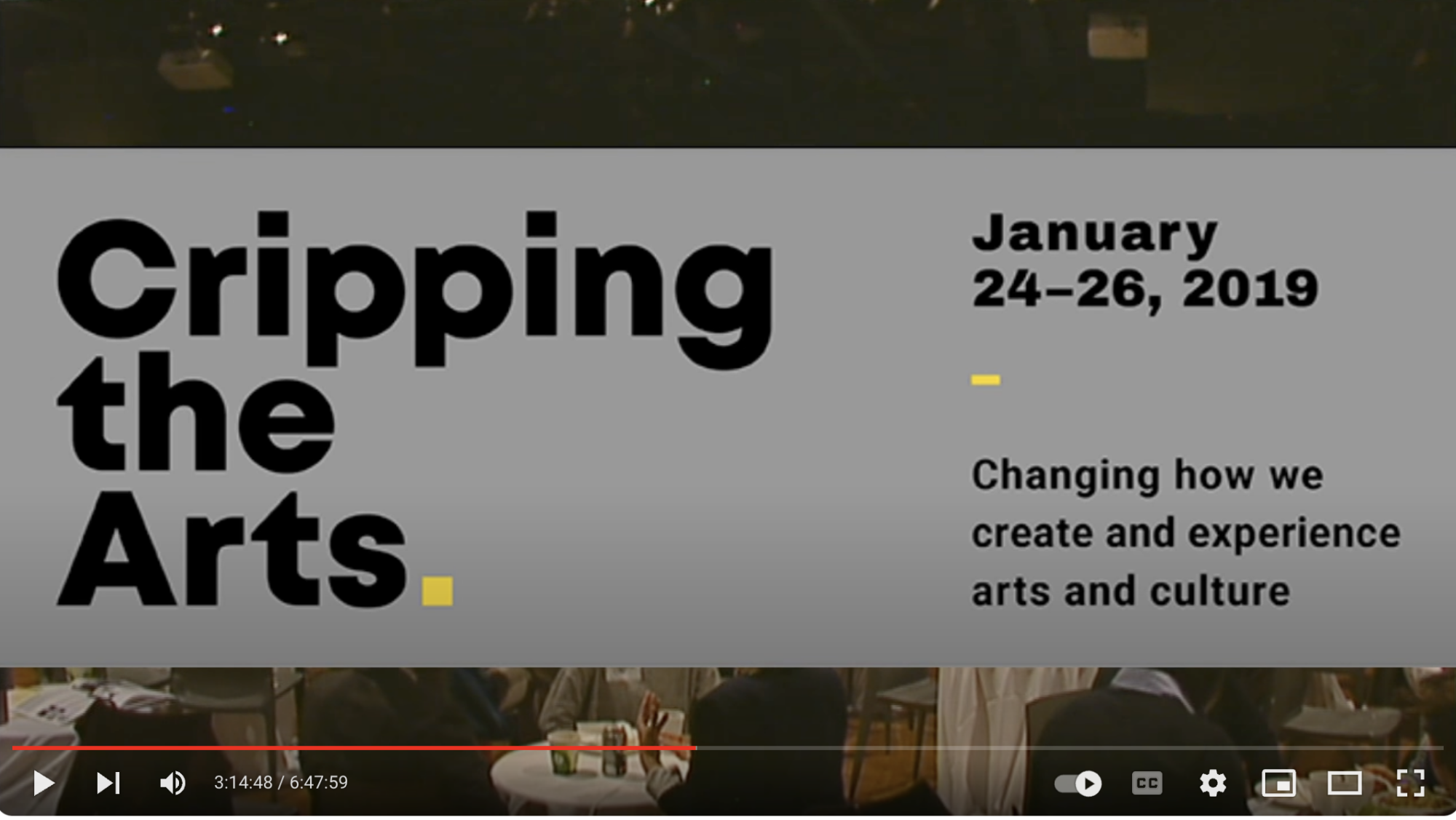 Screenshot of Cripping the Arts live stream